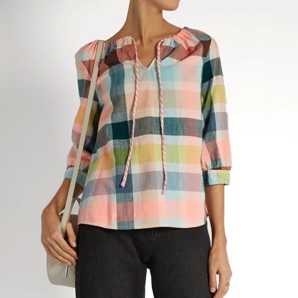 Ace & Jig Cotton Checked Rosa Top in Crown - Picture 2 of 6